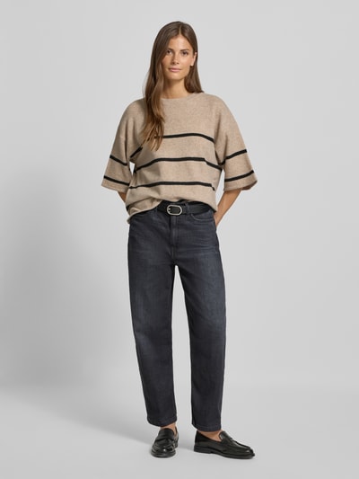 ICHI Gebreide pullover met 1/2-mouwen, model 'DASILA' Beige - 1