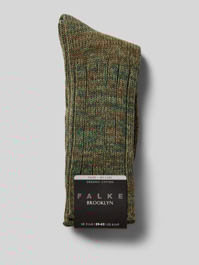 Falke Sokken met ribboord, model 'Brooklyn' Olijfgroen gemêleerd - 3