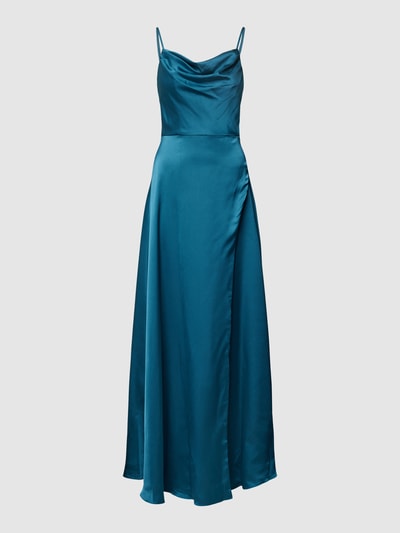 Luxuar Abendkleid in Wickel-Optik Petrol 2