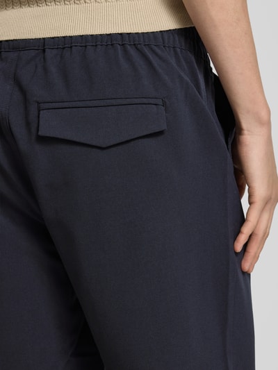 Casual Friday Korte regular fit broek met elastische band, model 'Samos' Marineblauw - 3