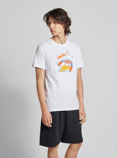 Nike T-shirt z nadrukiem z logo Złamany biały 4