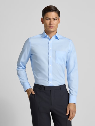 OLYMP Regular Fit Freizeithemd mit Logo-Stitching Modell 'New' Bleu 4