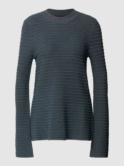 Emporio Armani Gebreide pullover met streepmotief Middengrijs - 2