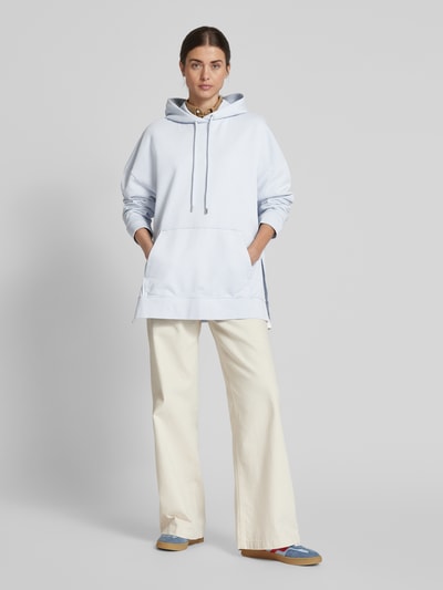 Marc O'Polo Oversized Hoodie aus reiner Baumwolle mit Seitenschlitzen Hellblau 1