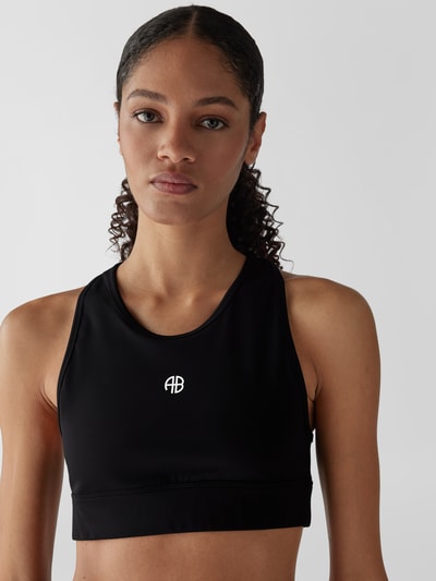 Anine Bing Bustier mit Brand-Print Schwarz 3