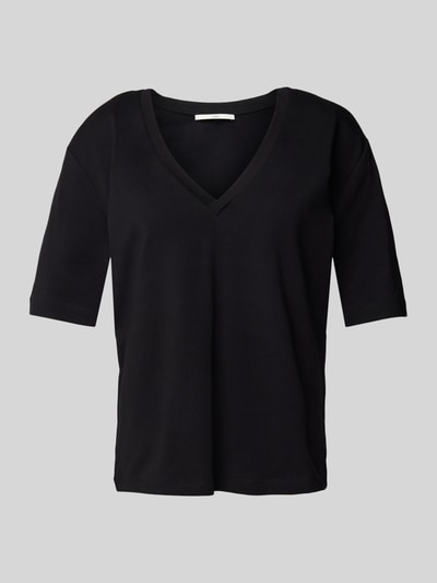 Lanius T-Shirt mit V-Ausschnitt Black 2