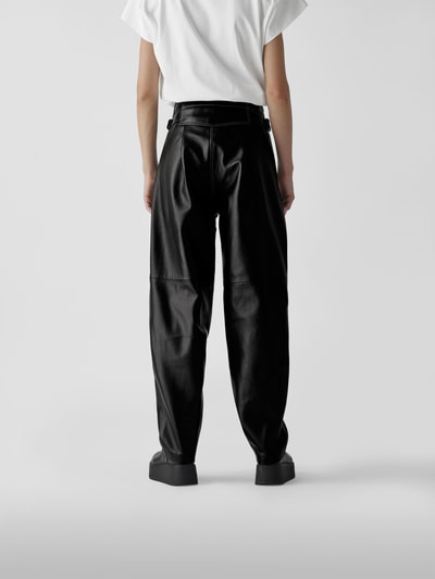 The Mannei Lederhose mit Label-Details Black 5