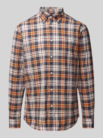 Tommy Hilfiger Regular Fit Freizeithemd mit Button-Down-Kragen Orange 2