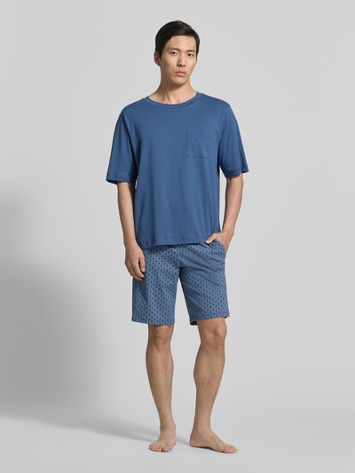 SCHIESSER Bermudas im Allover-Look mit elastischem Bund Bleu 1
