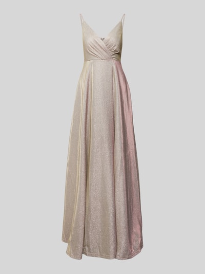 Jake*s Cocktail Abendkleid mit V-Ausschnitt Metallic Rosa 1