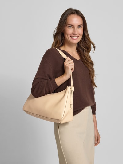 Seidenfelt Handtas in leerlook, model 'Nelma' Beige - 1