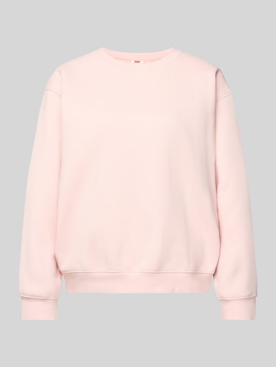 Produktfoto, Sweatshirt mit gerippten Abschlüssen von Levi's®, hellrosa, Baumwoll-Mix, lockerer Schnitt, Rundhalsausschnitt, glatte Textur