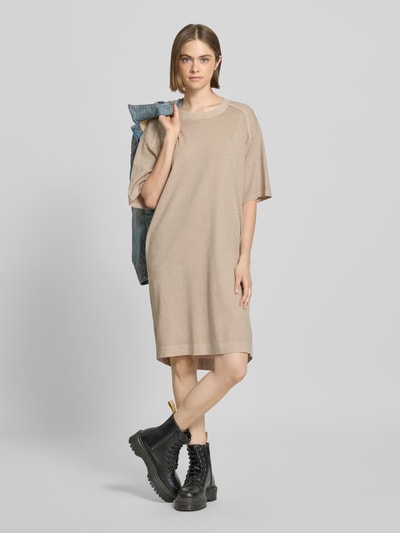 G-Star Raw Sukienka T-shirtowa o długości do kolan z okrągłym dekoltem Beżowy 4