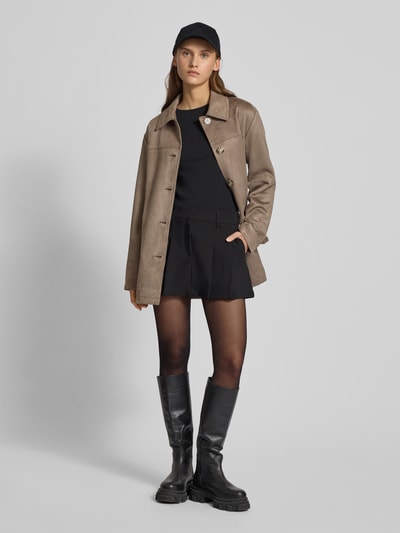 Only Regular Fit Kurzmantel in Wildleder-Optik Modell 'DIANE' Taupe 1