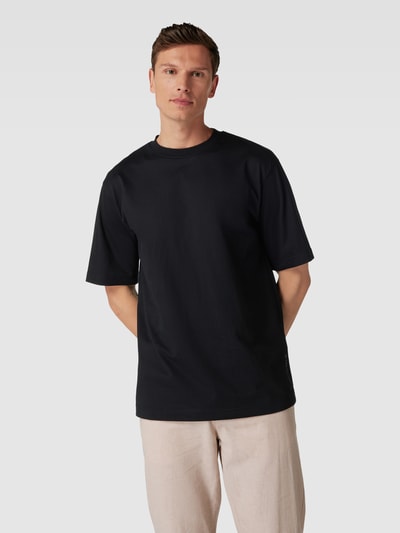 Tom Tailor Loose Fit T-Shirt mit geripptem Rundhalsausschnitt Black 4