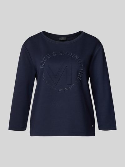 Produktfoto, Relaxed Fit sweatshirt met viscose, model 'Emblem' van monari, ronde hals, 7/8-mouw, elastische materiaalmix, donkerblauw