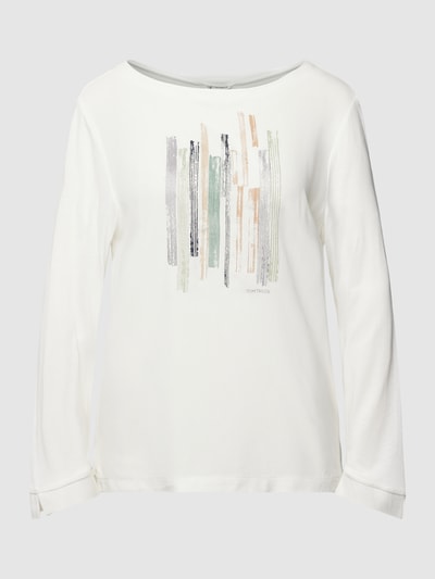 Tom Tailor Longsleeve aus Viskose mit Motiv-Print Offwhite 2