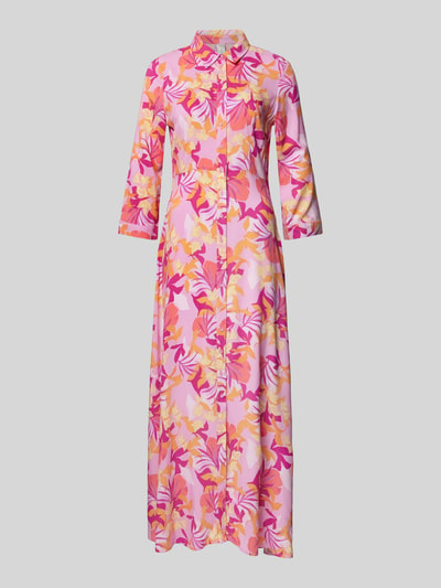 YAS Hemdblusenkleid mit durchgehender Knopfleiste Modell 'SAVANNA' Pink 2