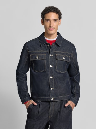 Jake*s Studio Men Regular Fit Jeansjacke aus reiner Baumwolle Dunkelblau 4