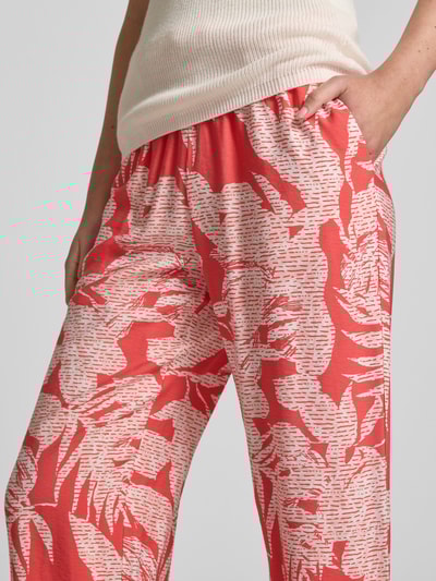 comma Wide Leg Stoffhose mit Bindegürtel Koralle 3