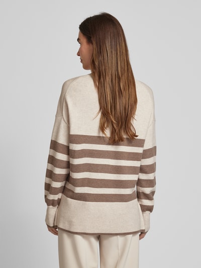 Fransa Gebreide pullover met extra brede schouders, model 'bitte' Taupe - 5