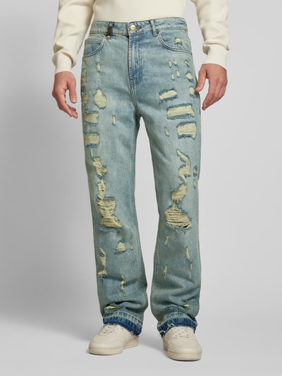 2Y Studios Straight Leg Jeans im Destroyed-Look Modell 'FIRIO' Jeansblau 4