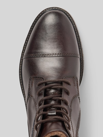 bugatti Schnürschuhe aus echtem Leder mit Logo-Print Modell 'CAJ' Mittelbraun 3