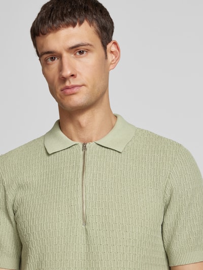 Casual Friday Poloshirt mit kurzem Reißverschluss Modell 'JOE' Mint 3