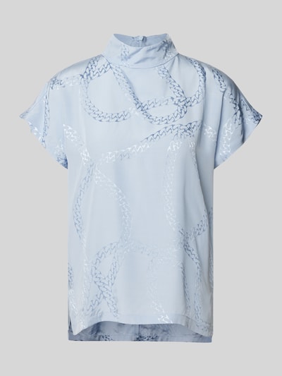 HUGO Blouse van viscose met all-over motief, model 'Caneli' Lichtblauw - 2