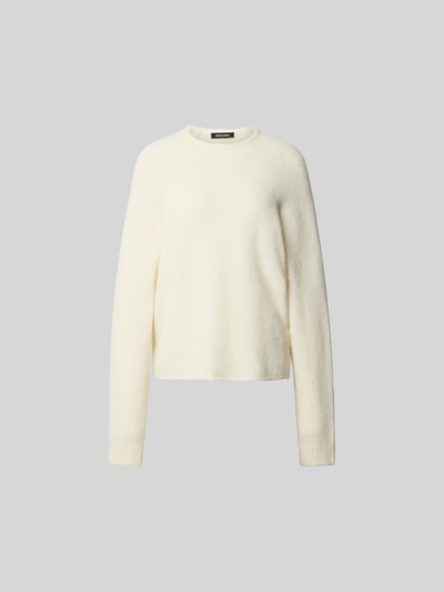 Produktfoto, Regular Fit Pullover aus Alpaka-Mix von black palms in Wollweiß, Strick-Optik, elastische Abschlüsse, Rundhalsausschnitt, Damenmode