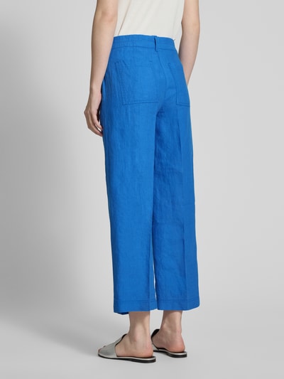 Brax Straight Leg Leinenhose mit verkürztem Schnitt Blau 5