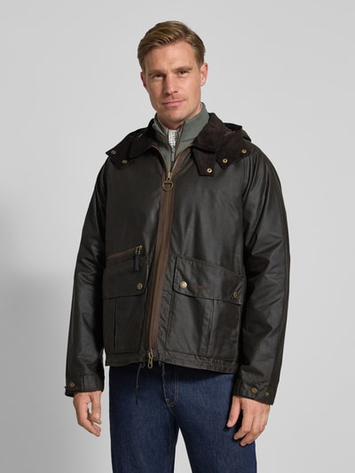 Barbour Regular fit parka van gewaxt katoen, model 'RE-ENGINEERED' Olijfgroen - 4