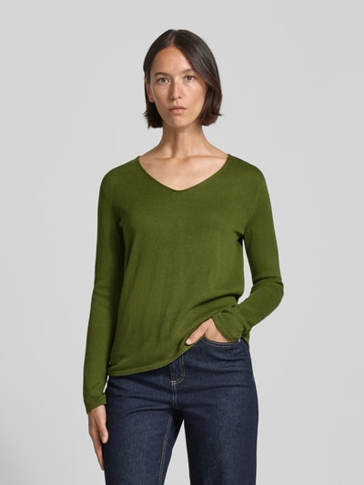 Tom Tailor Regular Fit Strickshirt aus Baumwoll-Viskose-Mix Gruen 4