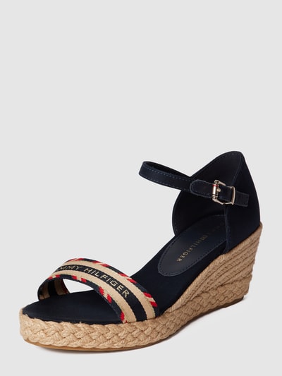 Tommy Hilfiger Wedges met merkopschrift Donkerblauw - 2