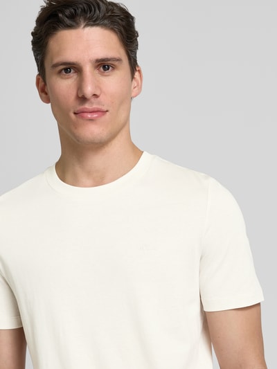 s.Oliver RED LABEL Regular Fit T-Shirt aus reiner Baumwolle mit gummiertem Label Print Sand 3