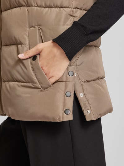 Fransa Bodywarmer met opstaande kraag, model 'mabelle' Taupe - 3