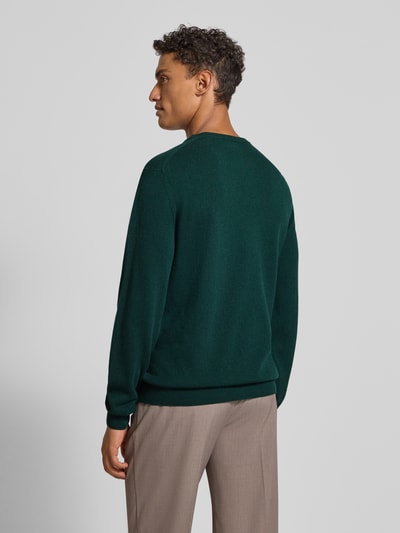 Gant Strickpullover aus reiner Lammwolle mit gerippten Abschlüssen Dunkelgruen 5