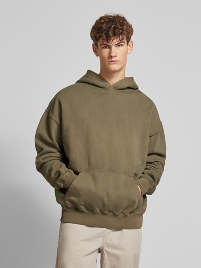 Pegador Oversized Hoodie mit Label-Stitching Oliv 4