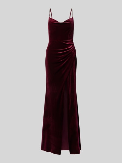 Luxuar Abendkleid mit Beinschlitz Bordeaux 2