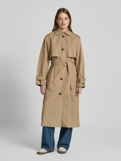 Jake*s Casual Trenchcoat met strikceintuur Beige - 4