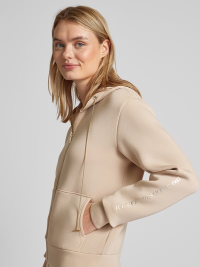 Guess Sweatjacke mit Label-Print Modell 'SIMONNE' Sand 3