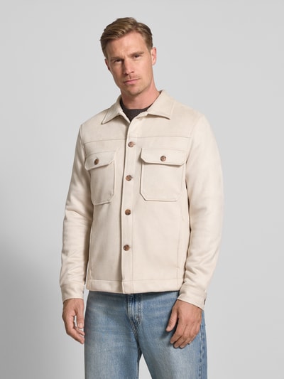 MCNEAL Regular Fit Hemdjacke mit Brusttaschen Sand 4