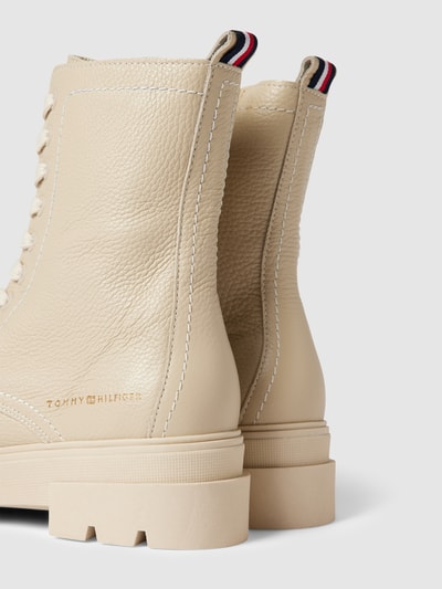 Tommy Jeans Bikerboots met labeldetails, model 'MONOCHROMATIC' Beige - 3