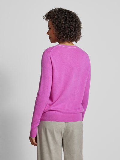 Jake*s Collection Gebreide pullover met ronde hals Fuchsia - 5