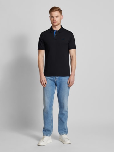 Gant Koszulka polo o kroju regular fit z wyhaftowanym logo Czarny 1