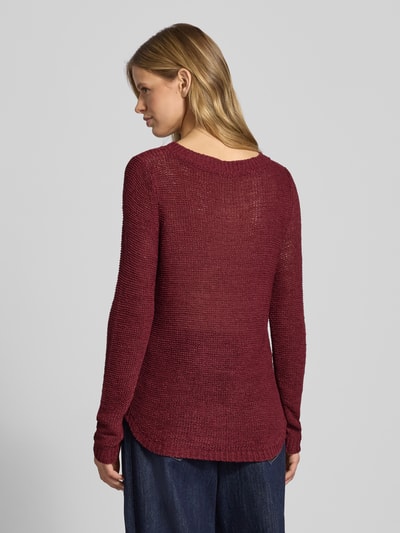 Only Regular Fit Strickpullover aus Grobstrick Modell 'GEENA' Bordeaux 5