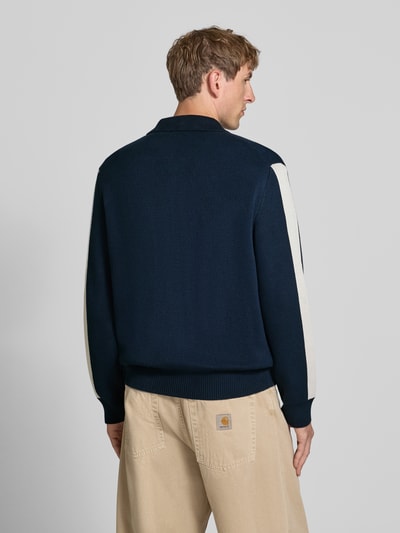 Marc O'Polo DENIM regular fit gebreid jack van puur katoen Marineblauw - 5