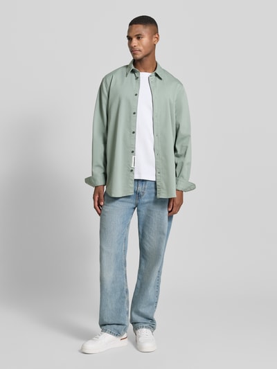 Armedangels Relaxed fit vrijetijdsoverhemd van biologische katoenmix, model 'GIAALO' Lichtgroen - 1