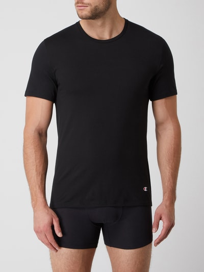 CHAMPION T-Shirt mit Label-Print Schwarz 2