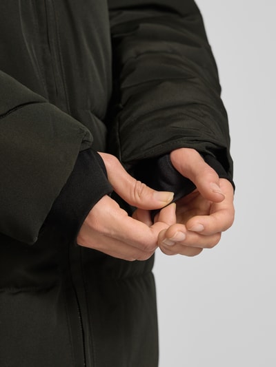 WITHBLACK Płaszcz pikowany z kapturem Ciemnozielony 3